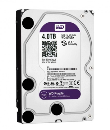 Изображение 4.0TB Atmiņas HDD, SATA disks, Purple series, Videonovērošanas iekārtām