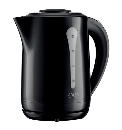Изображение Adler Kettle | AD 1244 | Electric | 1850 W | 2.5 L | Plastic | 360° rotational base | Black