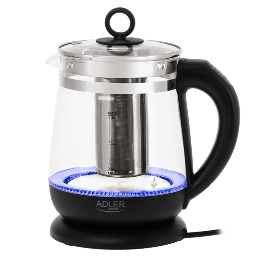 Picture of Adler Kettle | AD 1299 | Electric | 2200 W | 1.5 L | Glass | 360° rotational base | Black