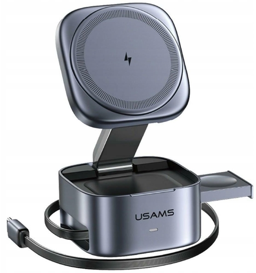 Picture of adowarka indukcyjna 3w1 Usams CD257 Qi2 tarnish
