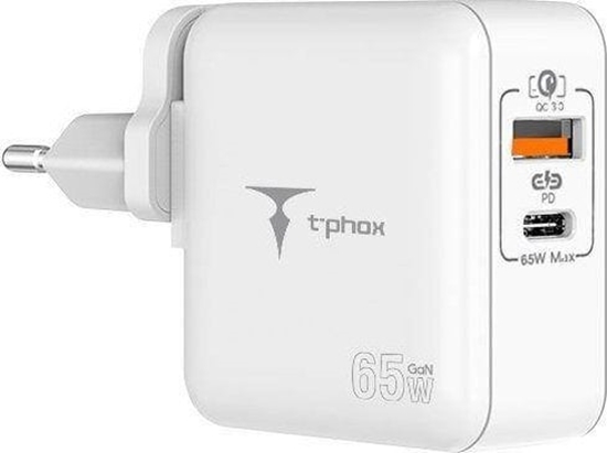 Picture of adowarka T-Phox AD SIEC T-PHOX MEGA T-PP09 GAN PD 65W USB/USB-C WHITE