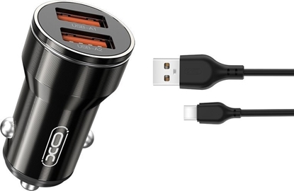 Изображение adowarka XO adowarka Samochodowa Cc48 2X Usb 2,4A Czarna + Kabel Usb-C