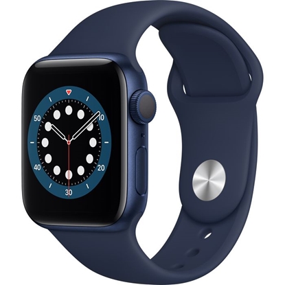 Изображение Apple Watch Series 6 GPS, 40mm Aluminium Case with Deep navy Sport Band Blue