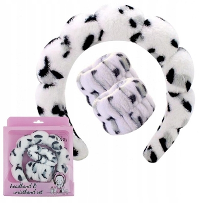 Picture of Aptel ECARLA_Zestaw opasek kosmetycznych na gow i nadgarstki Biaa Pantera O540BSZ