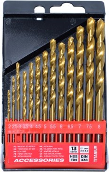 Изображение AWTOOLS WIERTO METAL TYTAN KPL. 13szt./2-8,0mm/