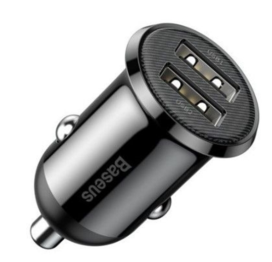 Picture of Baseus Grain Pro car charger 2x USB 4.8 A Black