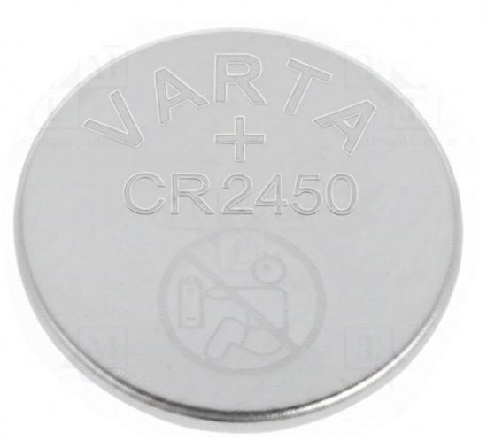 Picture of Battery: lithium | 3V | CR2450,coin | Ø24x5mm | 590mAh