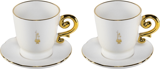 Picture of Bialetti Set 2 Cappuccino Cups incl. saucers Pure Gold