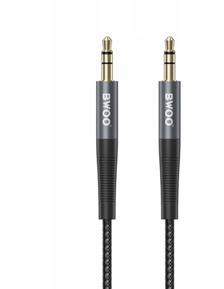 Picture of BWOO kabel AUX 3.5mm - 3.5mm Nylonowy + Aluminiowa obudowa BO-AUX064 czarny