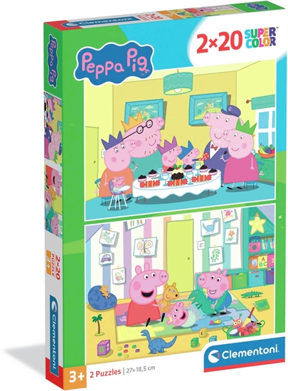 Изображение CLE puzzle 2x20 SuperKolor Peppa Pig 24831