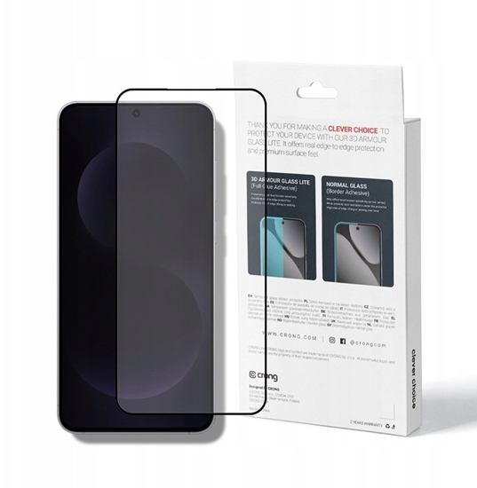 Picture of Crong 3D Armour Glass Lite - Hartowane szko Full Glue do Samsung Galaxy A36 / A37 / A56 / A57 / S24 FE / S25 FE