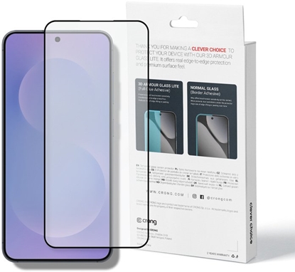 Attēls no Crong 3D Armour Glass Lite - Hartowane szko Full Glue do Samsung Galaxy S25