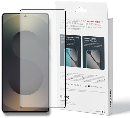 Attēls no Crong 3D Armour Glass Lite - Hartowane szko Full Glue do Samsung Galaxy S25 Ultra