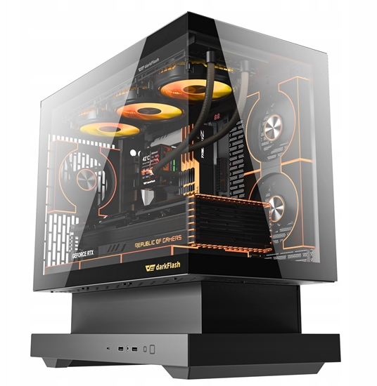Изображение Obudowa Darkflash F1 czarna ARGB + 6 wentylatorów