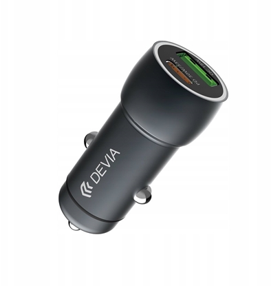 Picture of Devia adowarka samochodowa Extreme PD QC 3.0 30W + 18W 1x USB 1x USB-C grafitowa