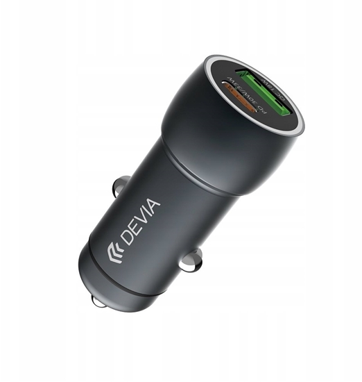 Изображение Devia adowarka samochodowa Extreme PD QC 3.0 30W + 18W 1x USB 1x USB-C grafitowa