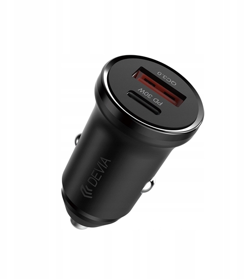 Picture of Devia adowarka samochodowa Smart Mini PD QC 3.0 30W 1x USB 1x USB-C biaa