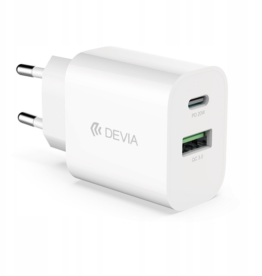 Picture of Devia adowarka sieciowa Smart PD 1x USB-C 1x USB 20W biaa