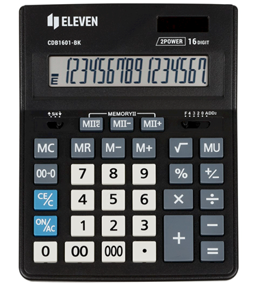 Attēls no Kalkulator Eleven ELEVEN kalkulator biurowy CDB1601BK czarny