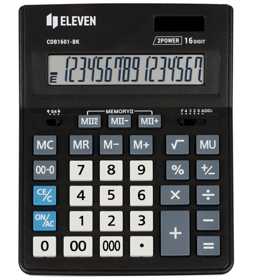 Изображение Kalkulator Eleven ELEVEN kalkulator biurowy CDB1601BK czarny