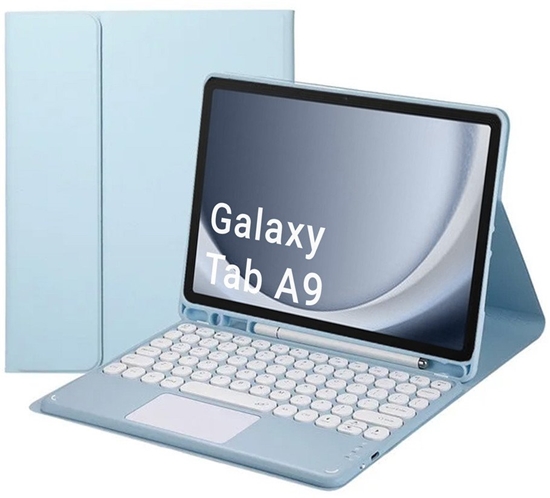Picture of Etui z klawiatur Bluetooth touchpad do Samsung Galaxy Tab A9 8.7 CFX110 (Niebieskie)