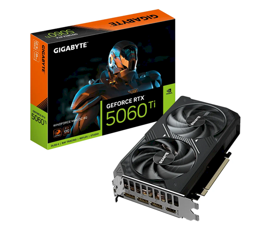 Picture of Gigabyte GeForce RTX 5060 Ti Windforce Max Graphics card 8GB GDDR7