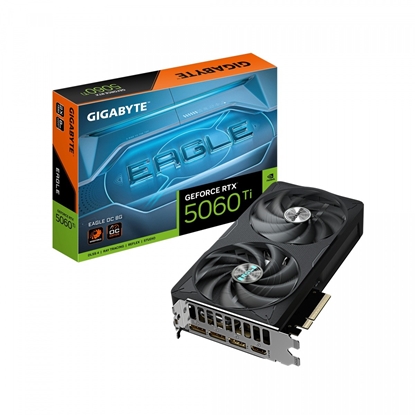 Attēls no Graphics Card|GIGABYTE|NVIDIA GeForce RTX 5060 Ti|8 GB|GDDR7|128 bit|PCIE 5.0 16x|Dual Slot Fansink|GV-N506TEAGLEOC-8GD