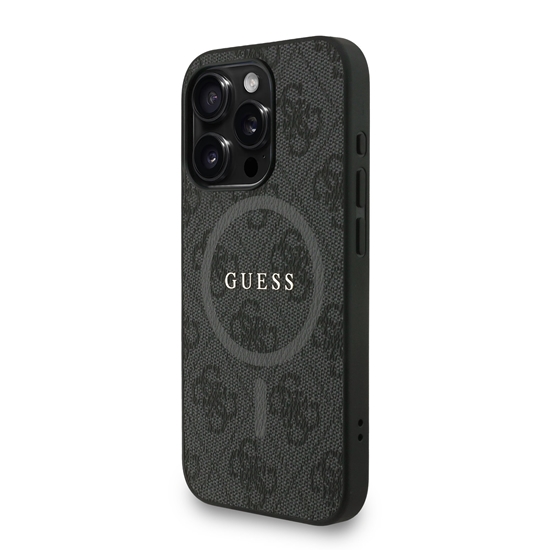 Изображение Guess PU Leather 4G Colored Ring Strap MagSafe Case for iPhone 15 Pro / Black