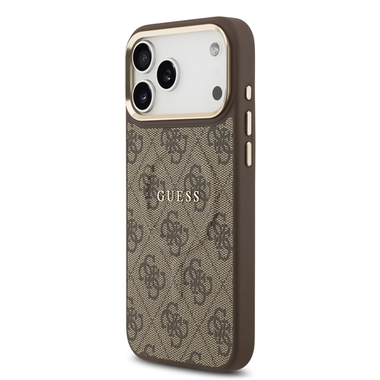 Picture of Guess PU Leather 4G Gold Frame MagSafe Case for Apple iPhone 17 Pro Max
