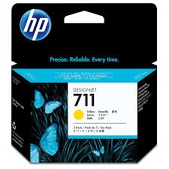 Изображение HP 711 3-pack (CZ136A) Ink Cartridge, Yellow (SPEC)