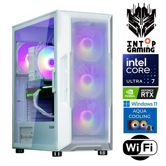 Picture of INTOP AQUA Ultra 7 265KF 16GB DDR5 2TB SSD M.2 NVME RTX5050 8GB WiFi WIN11Pro