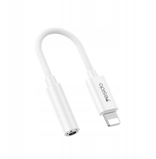 Изображение yesido Kabel Audio YAU44 Lightning-3.5mm Aux Female, 30cm, WHITE / BIAY