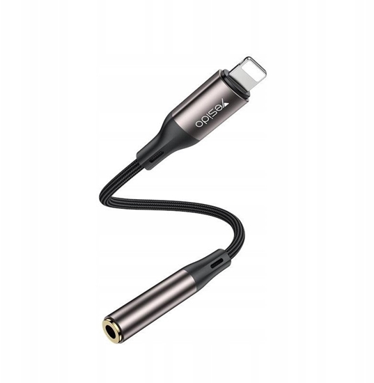 Изображение yesido Kabel Audio YAU45 Lightning-3.5mm Aux Female, 30cm, BLACK / CZARNY