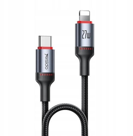 Picture of yesido Kabel CA182 27W C/iP 1.2m 3A, BLACK / CZARNY