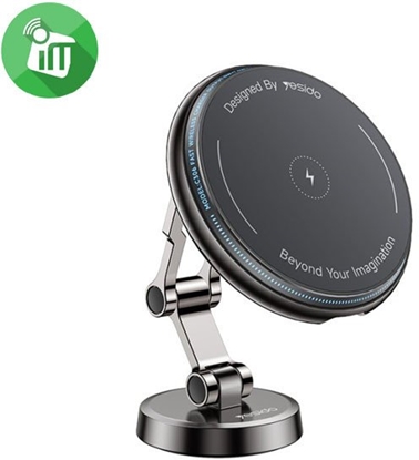 Picture of yesido Magnet. Uchwyt Samochodowy C306 Wireless 15W, MagSafe, BLACK / CZARNY