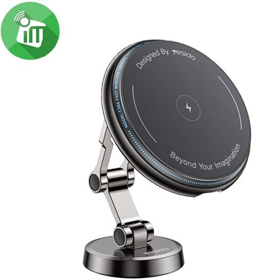 Picture of yesido Magnet. Uchwyt Samochodowy C306 Wireless 15W, MagSafe, BLACK / CZARNY