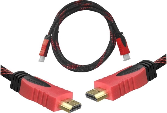 Изображение Kabel Lexton Kabel HDMI-HDMI 1,5m czerwony v1.4 blis - RTV002754