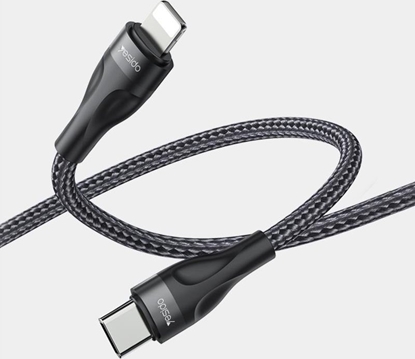Attēls no Kabel USB Yesido yesido Kabel CA82 12W Type-C/iP 30cm 2.4A, BLACK / CZARNY