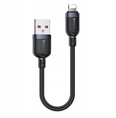 Attēls no Kabel USB Yesido USB-A - Lightning 0.3 m Czarny (YID000555)