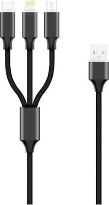 Picture of Kabel USB Techonic Forever kabel 3w1 USB - Lightning + USB-C + microUSB 1,0 m 2A czarny