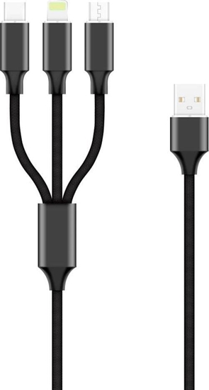 Picture of Kabel USB Techonic Forever kabel 3w1 USB - Lightning + USB-C + microUSB 1,0 m 2A czarny