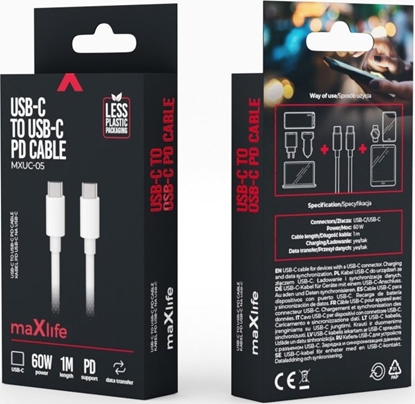 Изображение Kabel USB TelForceOne USB-C - USB-C 1 m Biay (OEM0101020)