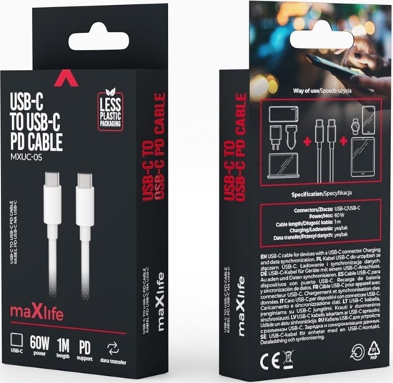 Изображение Kabel USB TelForceOne USB-C - USB-C 1 m Biay (OEM0101020)