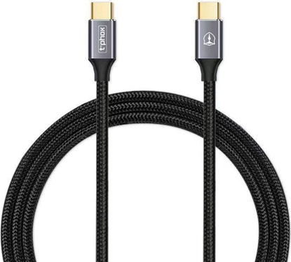Изображение Kabel USB T-Phox USB-C - USB-C 1 m Czarny (TPRZ008319)