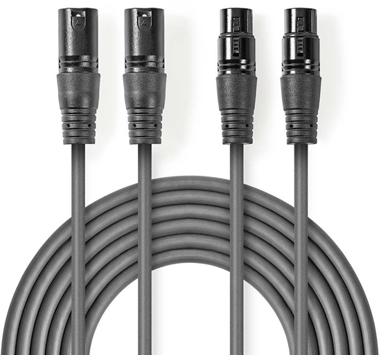 Picture of Kabelis Nedis 2x XLR M - 2x XLR F 5m 5412810295708