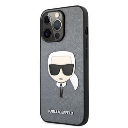 Attēls no Karl Lagerfeld Apple iPhone 13 Pro Max Saffiano Head Case Silver