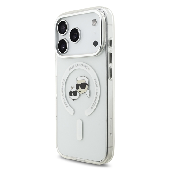 Изображение Karl Lagerfeld IML K&CH Heads Metal Frame MagSafe Case for iPhone 17 Pro / Transparent