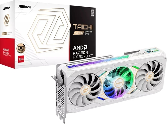 Picture of Karta graficzna ASRock Radeon RX 9070 XT Taichi White 16GB GDDR6 (RX9070XT TCW 16GO)