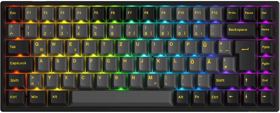 Изображение Klawiatura Akko AKKO Black & Gold 3084B Plus Gaming klawiatura, RGB  V3 Cream Blue Pro Switches, ISO DE, czarny & zoty
