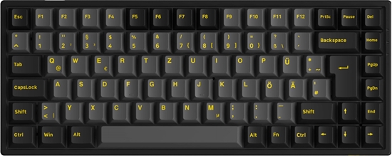 Picture of Klawiatura Akko AKKO Black & Gold 3084B Plus Gaming Tastatur, RGB  V3 Cream Yellow Pro Switches, ISO DE, czarny & zoty
